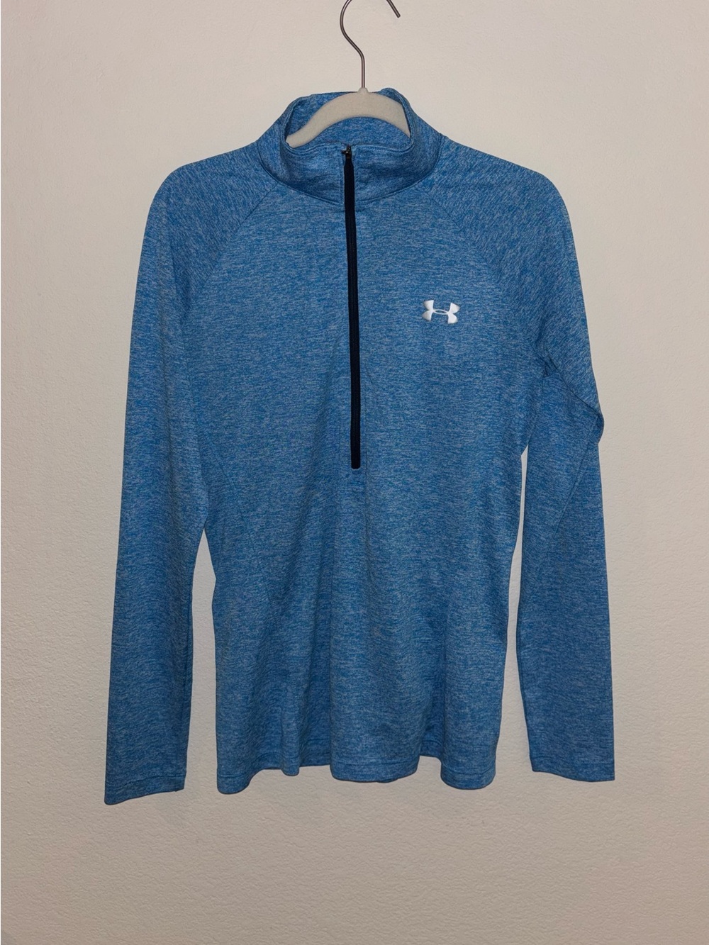 Under Armour Heathered Blue Half-Zip Athletic Top